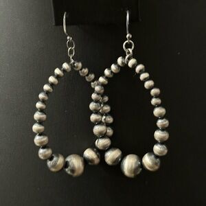 Desert Sterling pearls Beaded Teardrop Earrings